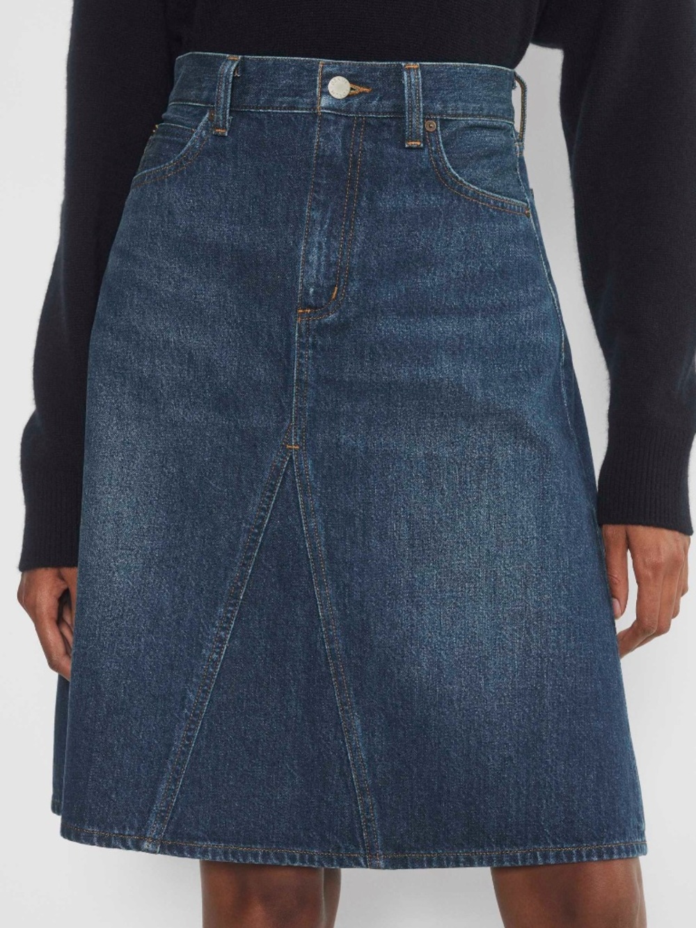 Denim Forum The '90s Midi Denim Skirt - 29